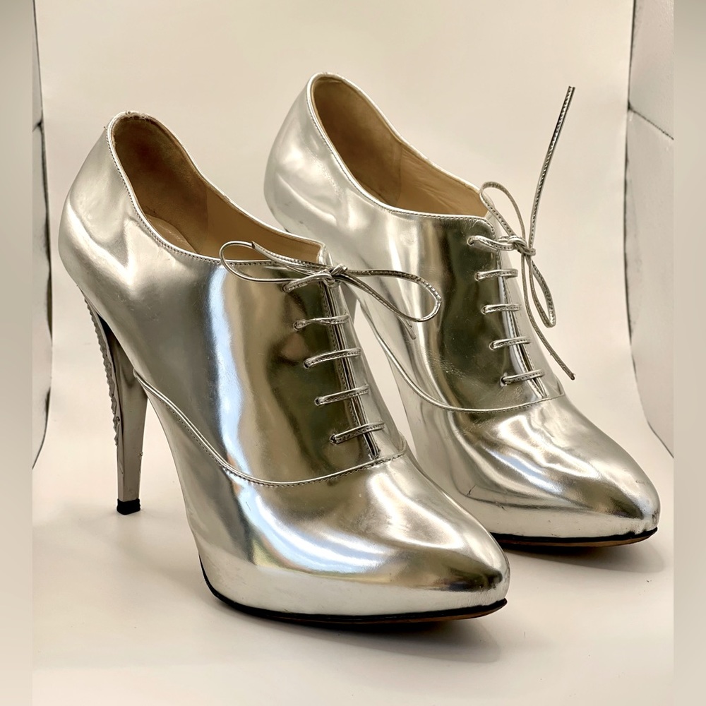 Jimmy Choo 5-inch Silver Mirror High Heal Boots